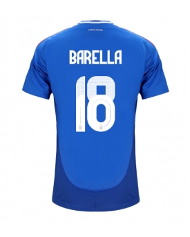 Italia Nicolo Barella #18 Maglia Gara Casa Repliche Europei 2024